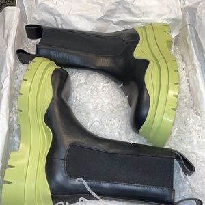 Bottega Veneta Lime Green Tire Boot